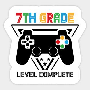 7th Grade Level Complete Graduation Gamer Boys Kids Sticker